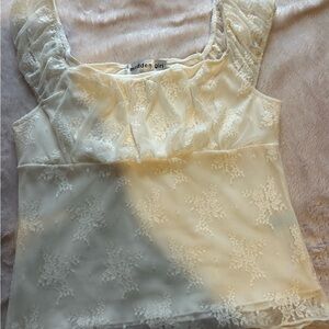 Madden Girl Cream Lace Tank Top